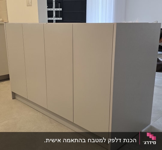 ארון מטבח מודרני עם דלתות חלקות
